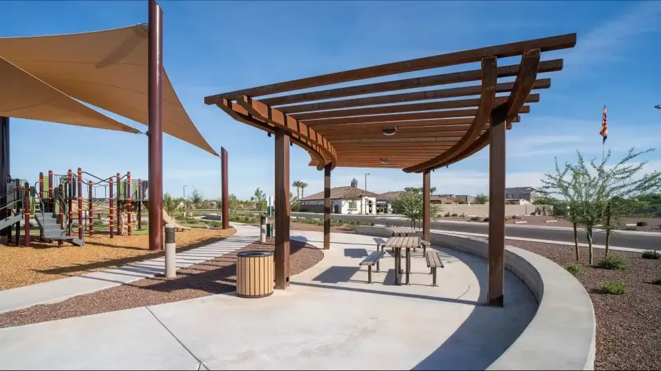 Covered pergola picnic area